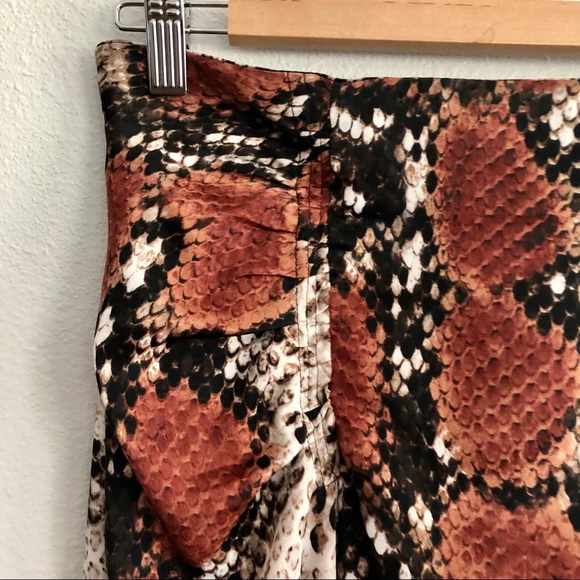 [NWT] MNG Animal Print Midi Skirt w Ruched Waist & Side Slit Size S - Picture 11 of 15